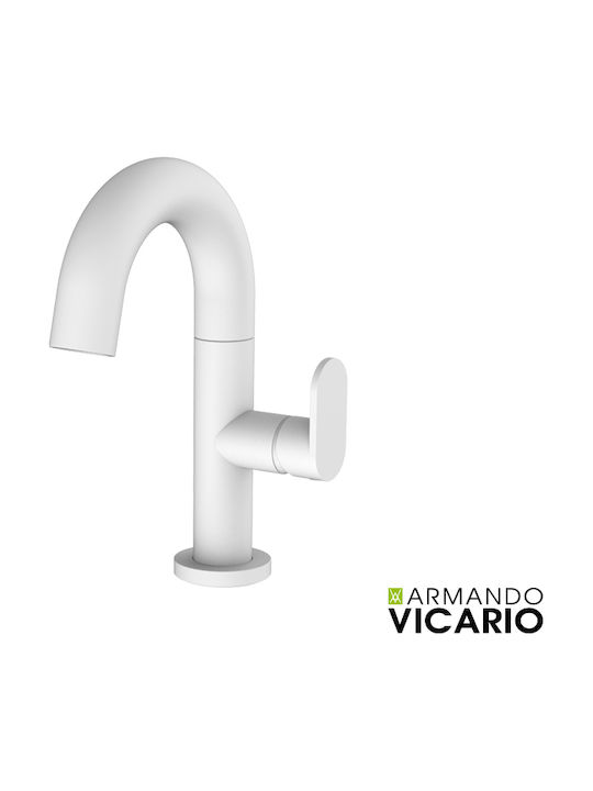 Slim Vicario White Mixing Sink Faucet