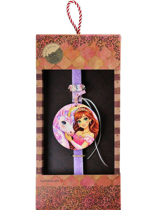 Lumanare de Paste Unicorni Rotundă cu Cutie 40cm