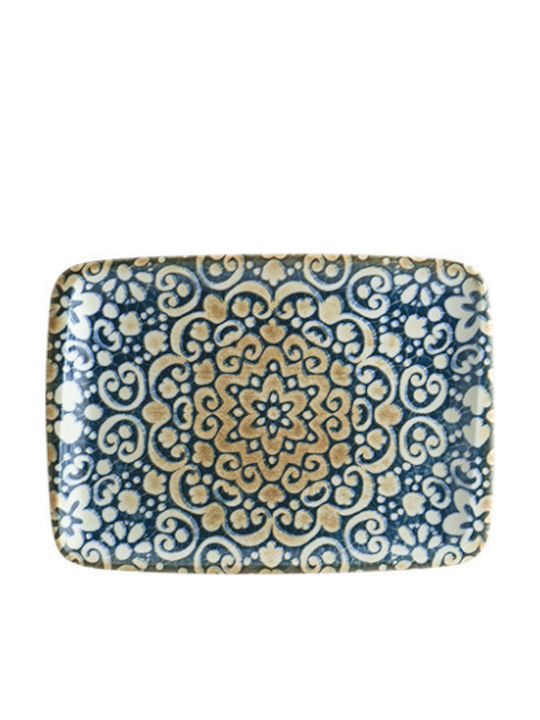 Bonna Alhambra Servierplatte Rechtecke aus Porzellan Blau 23x16cm