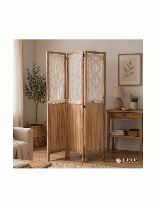 Iliadis Decorative Room Divider Made of Canvas with 3 Panels 120x170cm