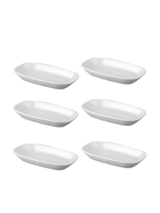 Raki Piatelă De Servire Ovală Din Porțelan Albă 34x19.7cm 6 Bucăți