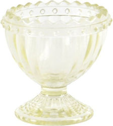 Glass Egg Cup Embossed Design 5.5x5.5x5.9cm Yel...