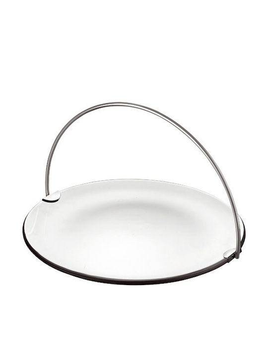 Vidivi Banquet Platou De Servire Din Sticlă Albă Cu Diametru 33 Cm