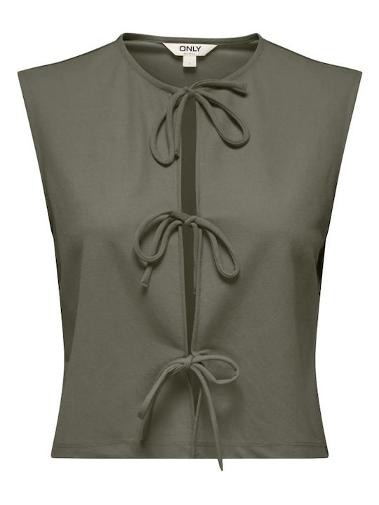 Only Damen Bluse Ärmellose Grüne