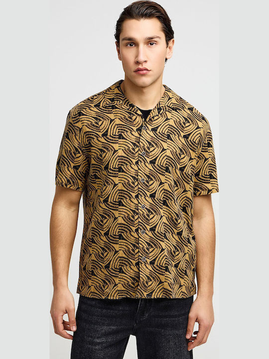 Short Sleeve Linen Shirt Capuccino