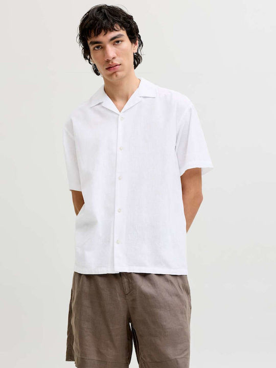 Jack & Jones Resort Short Sleeve Linen Shirt in...