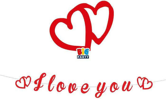 Partydekorationen Girlande Herzen I Love You 300 cm