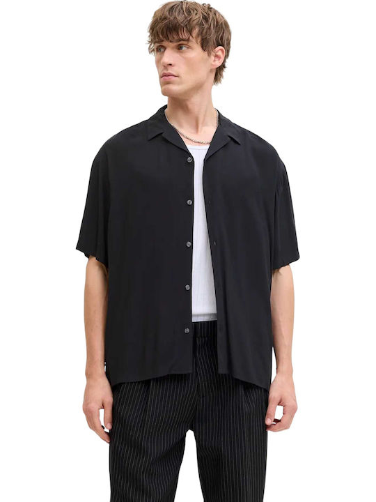 Resort Κοντομάνικο Πουκάμισο σε Φαρδιά Γραμμή Black