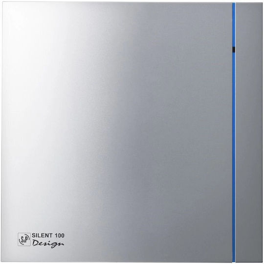 S&P Silent Design 100cz Ventilator de Perete pentru Baie 100mm Argintiu