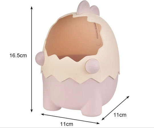 Pencilia Desktop Organizer Holder Dino Egg Pink 16.5×11.5cm