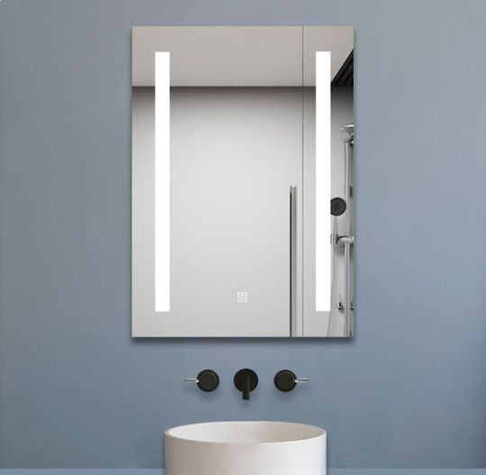 Eclipse 72 Καθρέπτης Μπάνιου Led Αφής από Πλαστικό 40x60cm Λευκός