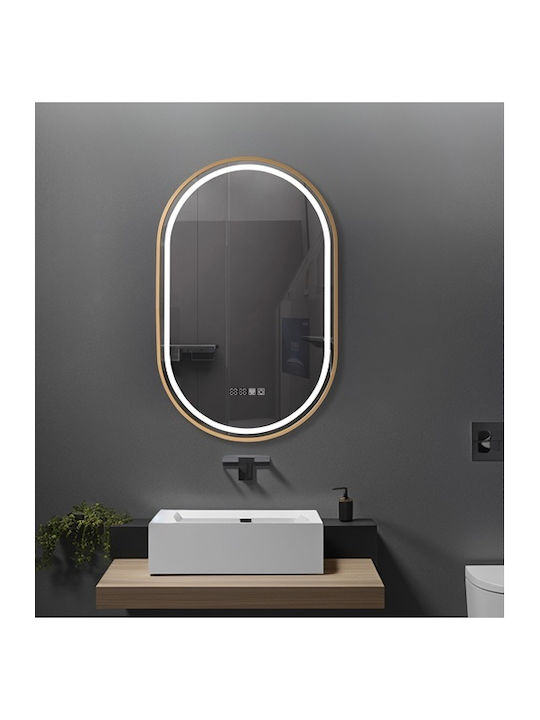 Badezimmerspiegel LED Berührung Mirrorlux Helios S-4971g Oval 900x600mm Gold