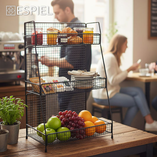 Espiel Metal Food Rack 3 Tiers Black HOT1521 Espiel Metal Food Rack 3 Tiers Black HOT1521
