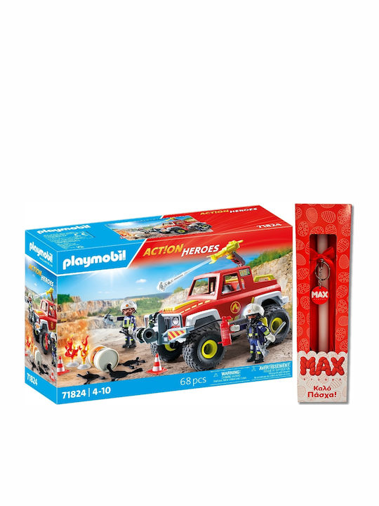Action Heroes Πυροσβεστικό Όχημα 4x4 Για 4-10 Ετών Playmobil