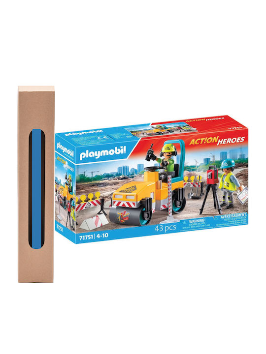 Easter Candle with Toy Action Heroes Steamroller & Workers For 4-10 Years for 4+ Years Playmobil
