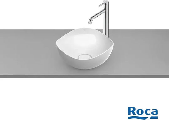 Roca Ohtake Einbaubadezimmerwaschbecken aus Porzellan 38x38x18.1cm Weiß