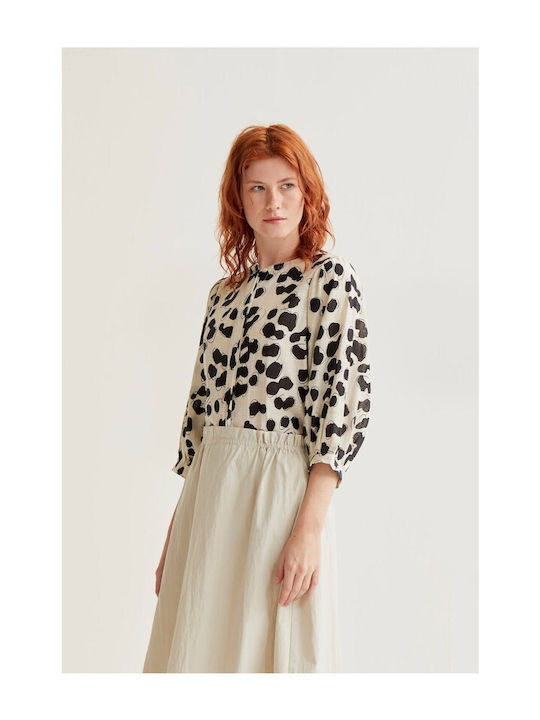 Long Sleeve Women's Shirt Dalmatian Print