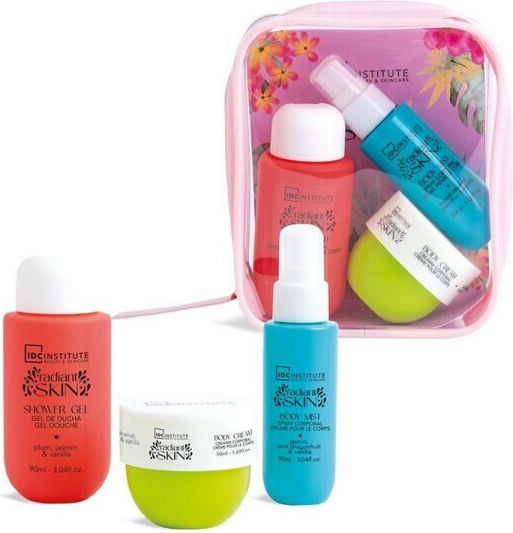 IDC Institute Radiant Skin Bath Travel Set Travel Set for Body Cleaning & Brightening 4 Pieces