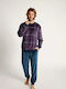 Muydemi Winter Men's Pyjamas Grená