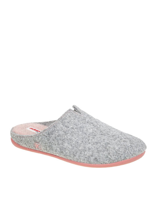 Adam's Shoes Χειμερινές Γυναικείες Παντόφλες Γκρι