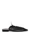 Leather Mules with Heel in Black Colour