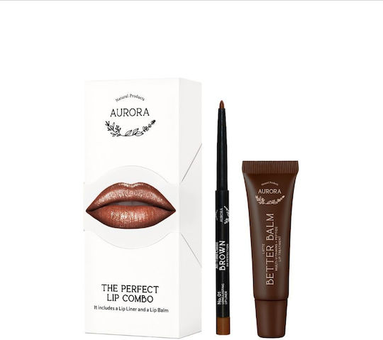 Aurora Natural The Perfect Lip Combo Makeup Palettes & Sets For Lips Brown Latte 2 Pieces