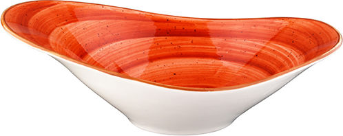 Bonna Terracotta Serving Bowl Round Made of Porcelain Orange with Diameter 27cm 27 Pieces