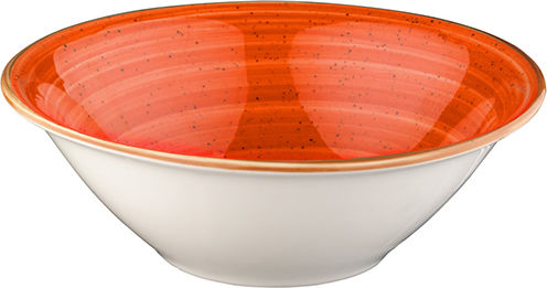Bonna Terracotta Serving Bowl Round Porcelain Orange with Diameter 18cm 18 Pieces