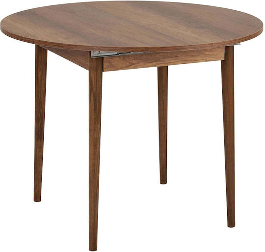 Viona Στρογγυλό Τραπεζαρίας Επεκτεινόμενο Walnut 100+31x100x75εκ.