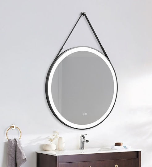 Bathroom Mirror Imanda Led Touch Mirrorlux Selene S-4676b Round Diameter 800mm Black