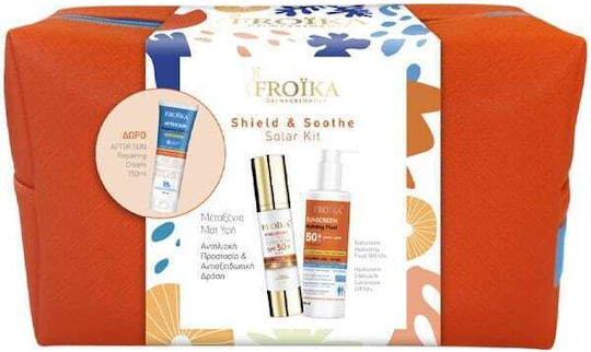 Froika Shield And Soothe Orange Sunscreen Set with Face Sunscreen After Sun & Toiletry Bag SPF50 3 Pieces