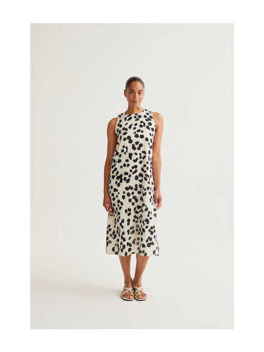 Summer Midi Shirt Dress with Dalmatian Print