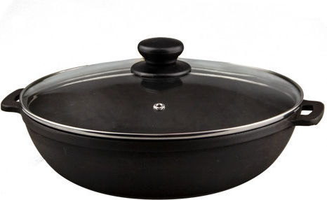 Maysternya Wok Aus Gusseisen Mit Deckel