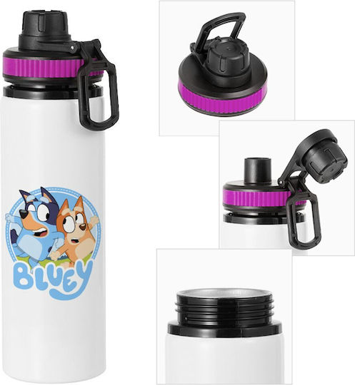 Koupakoupa Blue Kids Water Bottle Made of Aluminium with Screw-on Non Spill Cap Multicolour 850ml