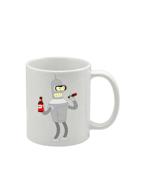 Weiße Tasse Futurama