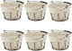 Set 6 Coșuri Rotunde Pentru Servirea Pâinii Raki 22x21x14cm Mâner Din Metal Țesătură
