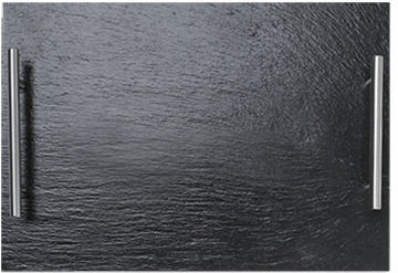 Slate Platter Stainless Steel Handles Raki 35x25x0.5cm Rectangular