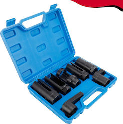 7-Piece Universal Socket Wrench Pneumatic Long with Frame Host 3/8", 1/2", HEX