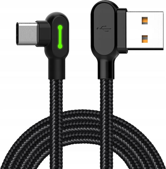 Mcdodo 90° Angled Usb-c Cable Fast Charging Reversible Usb Type-c Led 0.5m