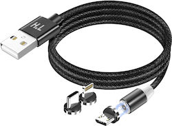 Avizar Cablu 3-in-1 Magnetic Usb-c Lightning Micro-usb La Usb-a 1m Negru Avizar Cablu 3-in-1 Magnetic Usb-c Lightning Micro-usb La Usb-a 1m Negru