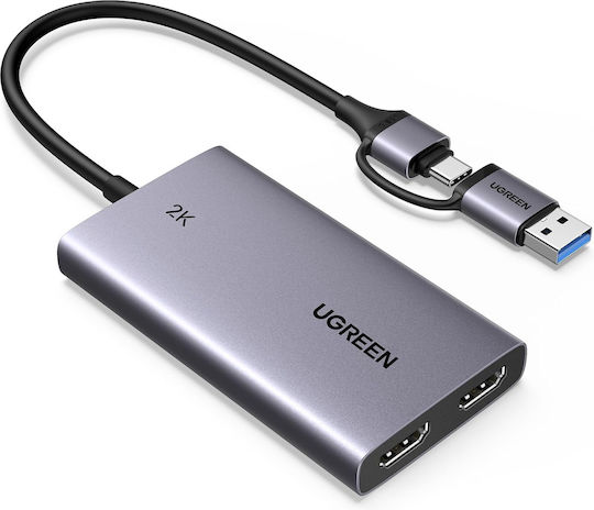 HDMI към USB-C/USB-A карта за заснемане на видео 4K Loop-out 2K 30Hz запис Plug & Play за живо излъчване съвместима със смартфон конзола DSLR камера лаптоп Windows PC MacOS Linux