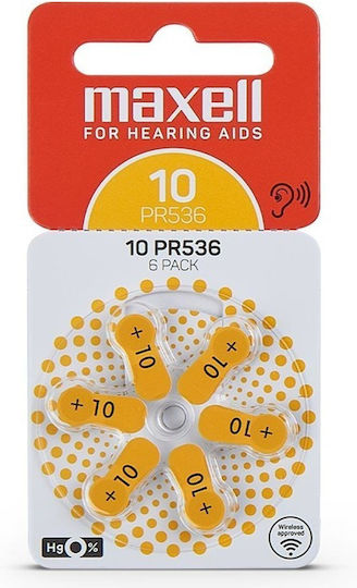 Maxell Za10 Zinc Batteries 1.4v 6 Pcs