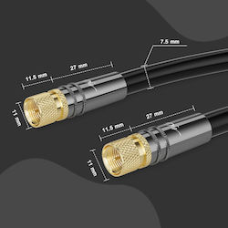 70m Satelliten Antennenkabel HDTV DVB-T2 DVB-C DVB-S Goldbeschichtete 2 F-Stecker