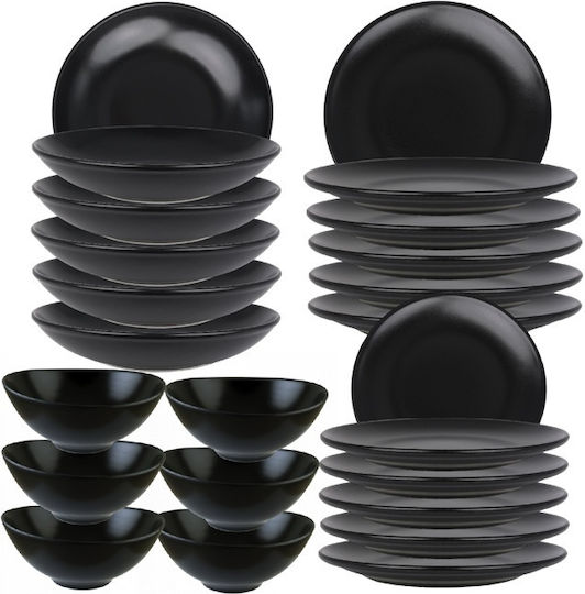 Bonna Negru Porțelan Set de Vase 24buc