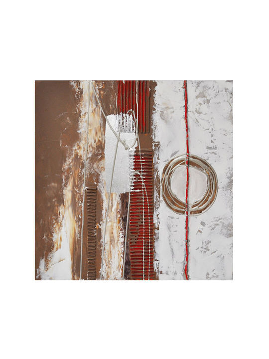 Sinialo Leinwand Weiß-Braun 50x50cm