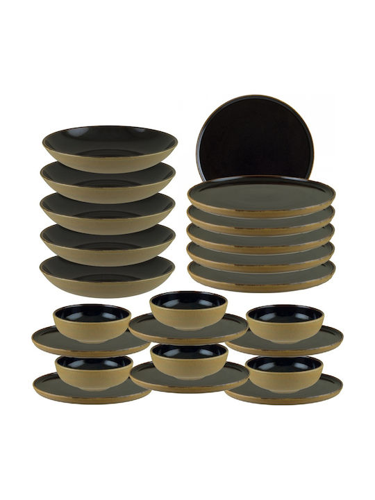 Bonna Negru Porțelan Set de Vase 24buc
