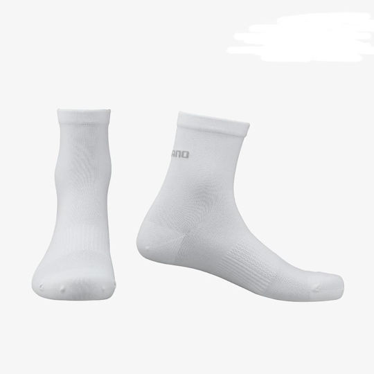 Performance Mid Cycling Socks Shimano Unisex White M-L 41-44