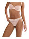 Palina Γυναικεία String 2Pack με Δαντέλα Porcelain