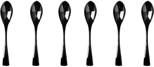 Raki Wicked Set Of Dessert / Ice Cream Spoons Stainless Steel Black 6 Pieces