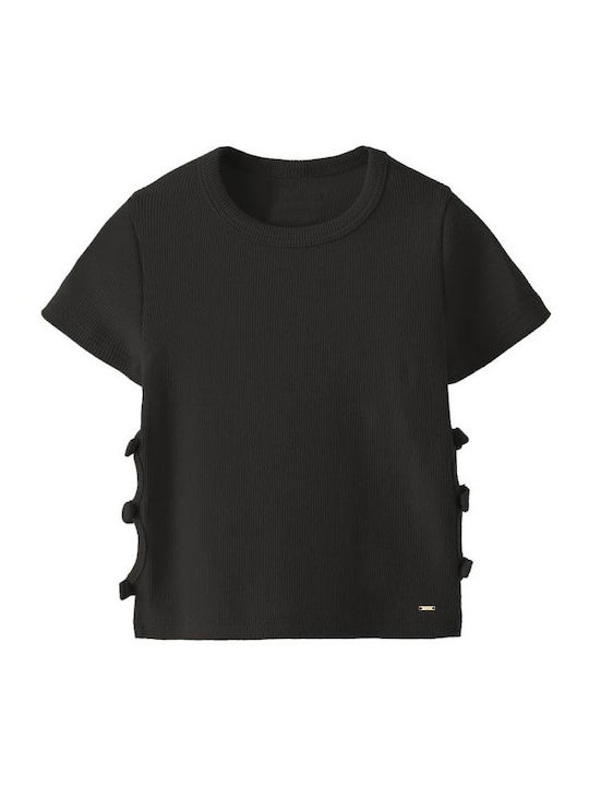 Energiers Kids Short-Sleeved Black Blouse
